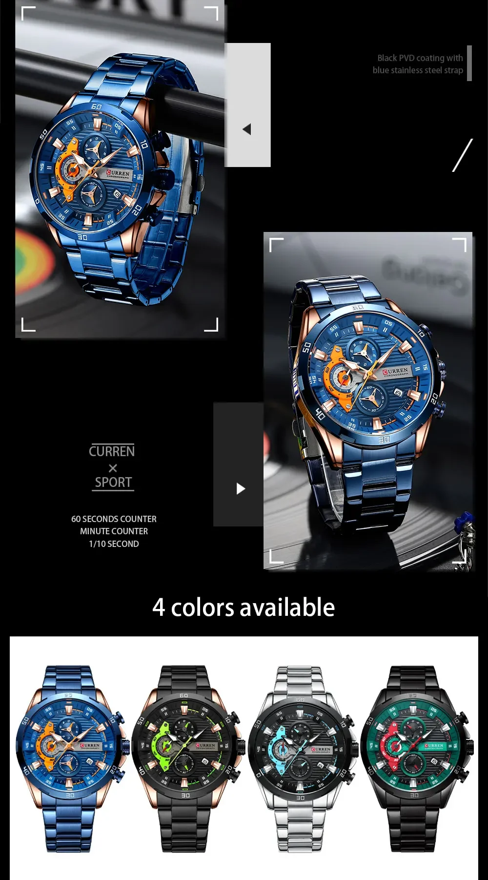 CURREN 8402 Innovative Multifunction Creative Fashion Wristwatch Brands Chronograph Luminous Dial Clock Casual Watches for Men