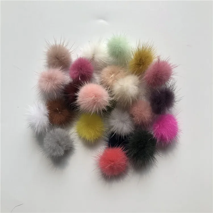 Wholesale colorful 30mm mink fur ball for jewelry findings