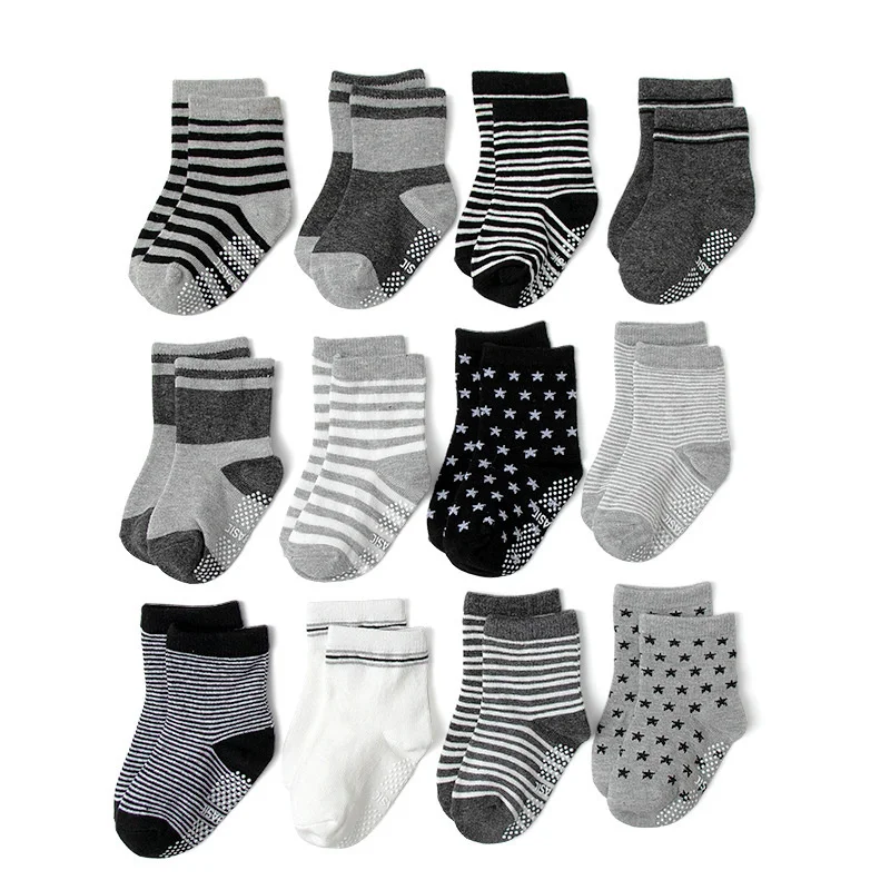12 Pairs Set   Toddler Boy Girl Cartoon Ankle Cotton Wholesale Kids Socks Korean Baby Socks