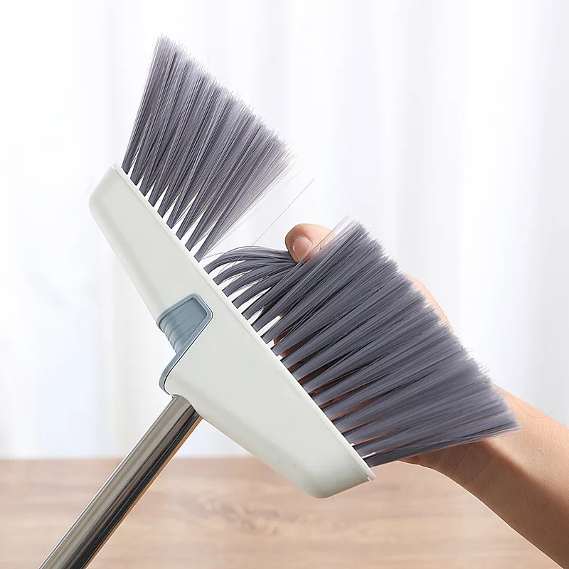 CXT455 Household Cleaning Broom Toilet Non-stick Soft Plastic Broom Soft Wool Broom Dustpan Clean Set