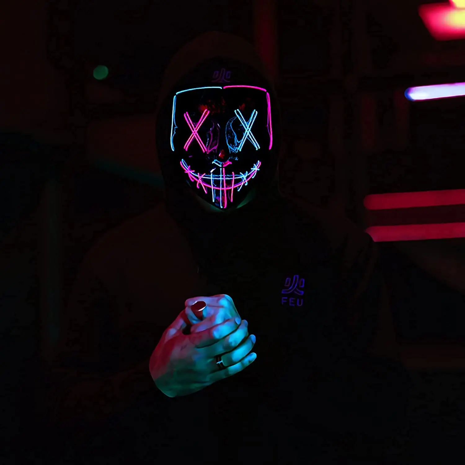 Factory Wholesale Light up Mask Scary Mask for Halloween Festival Party