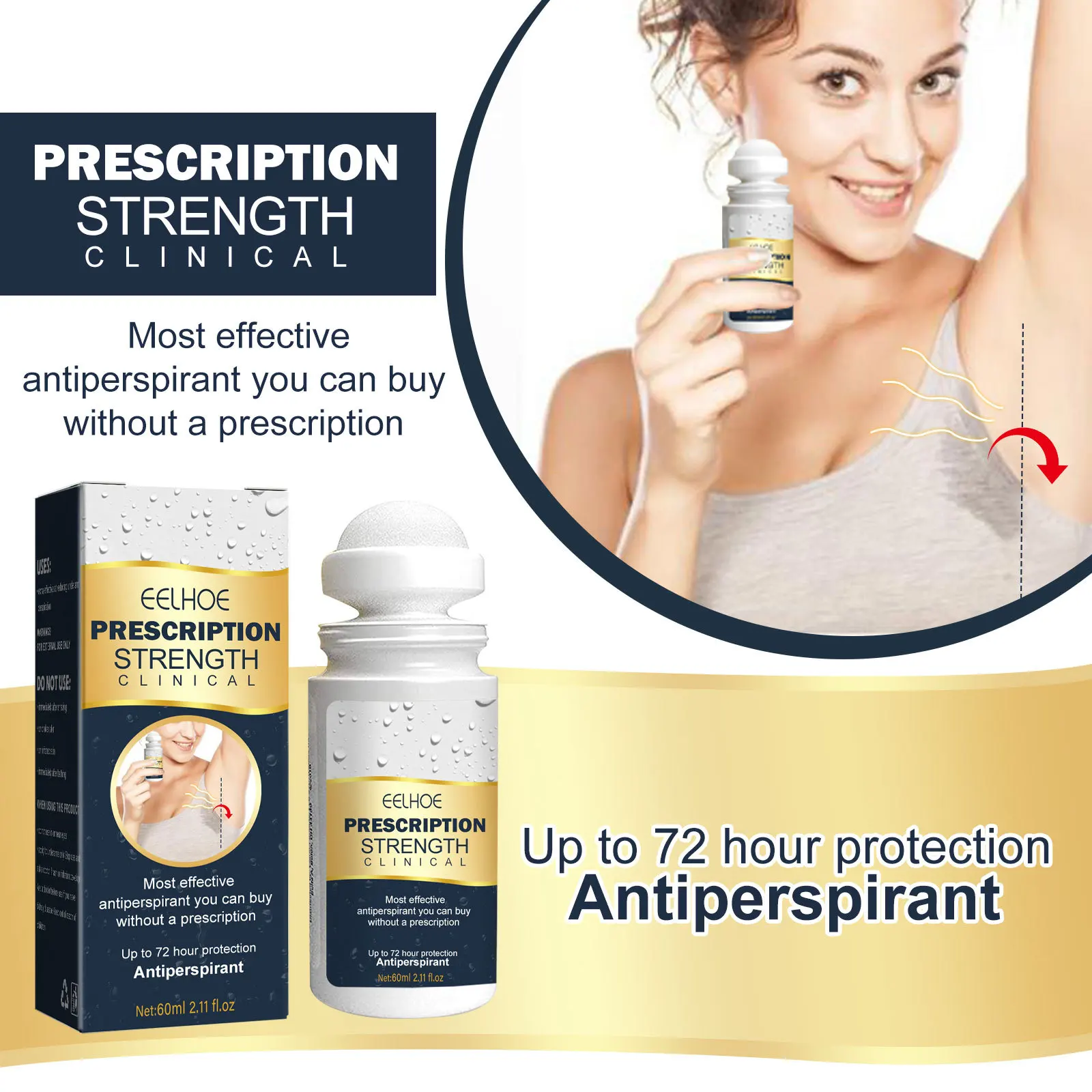 Private label Armpit antiperspirant solid perfume Armpit odor removal refreshing portable antiperspirant beads lasting fragrance