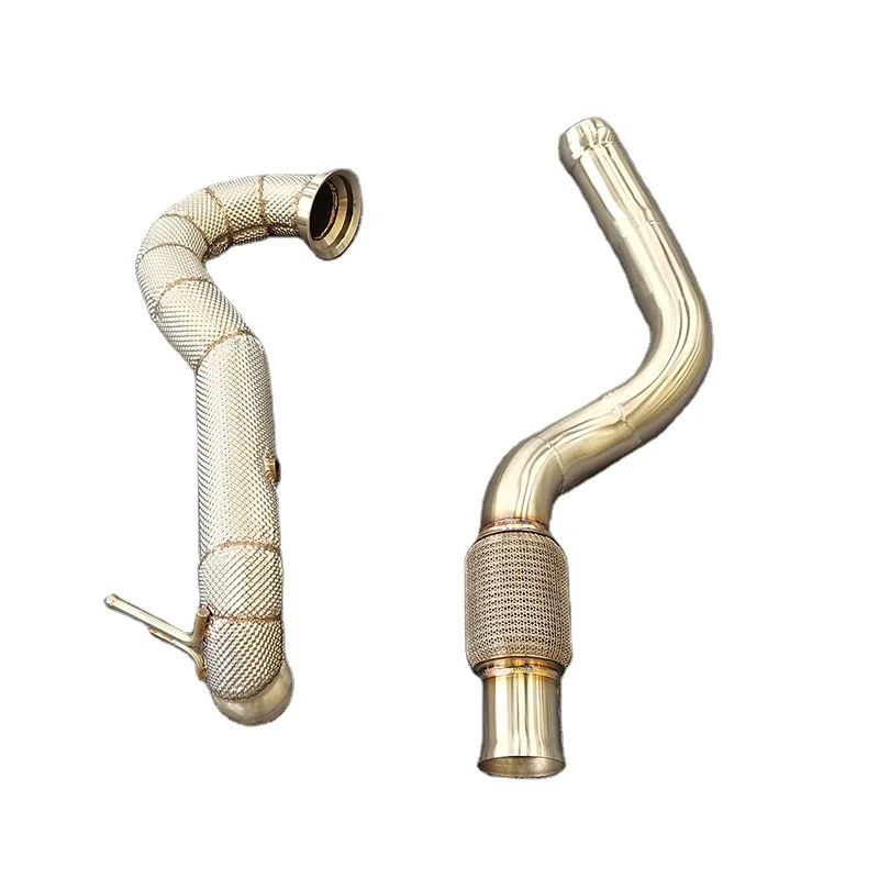 Factory Direct Sales downspou For Benz 2013+ 2.0t W176 W177 A45 Cla45 Gla45 Amg Stainless Steel With Heat shield Downpipe