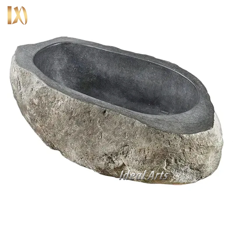 Ideal Arts Solid Marble Freestanding stone rock bathtub bali stone bath tub for hotel