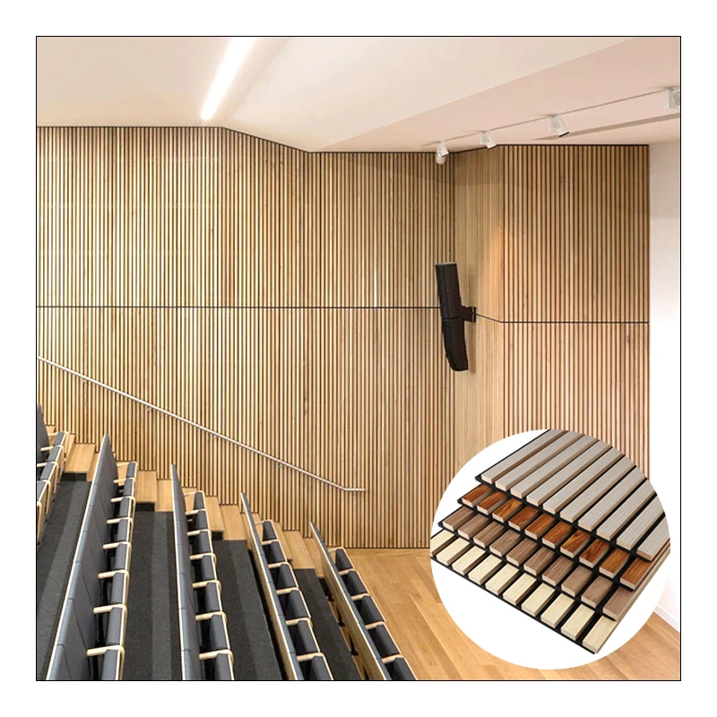 Interior Wall & Ceiling Cladding Eco Friendly MDF Wooden Slat Fluted Acoustic Wall Panel