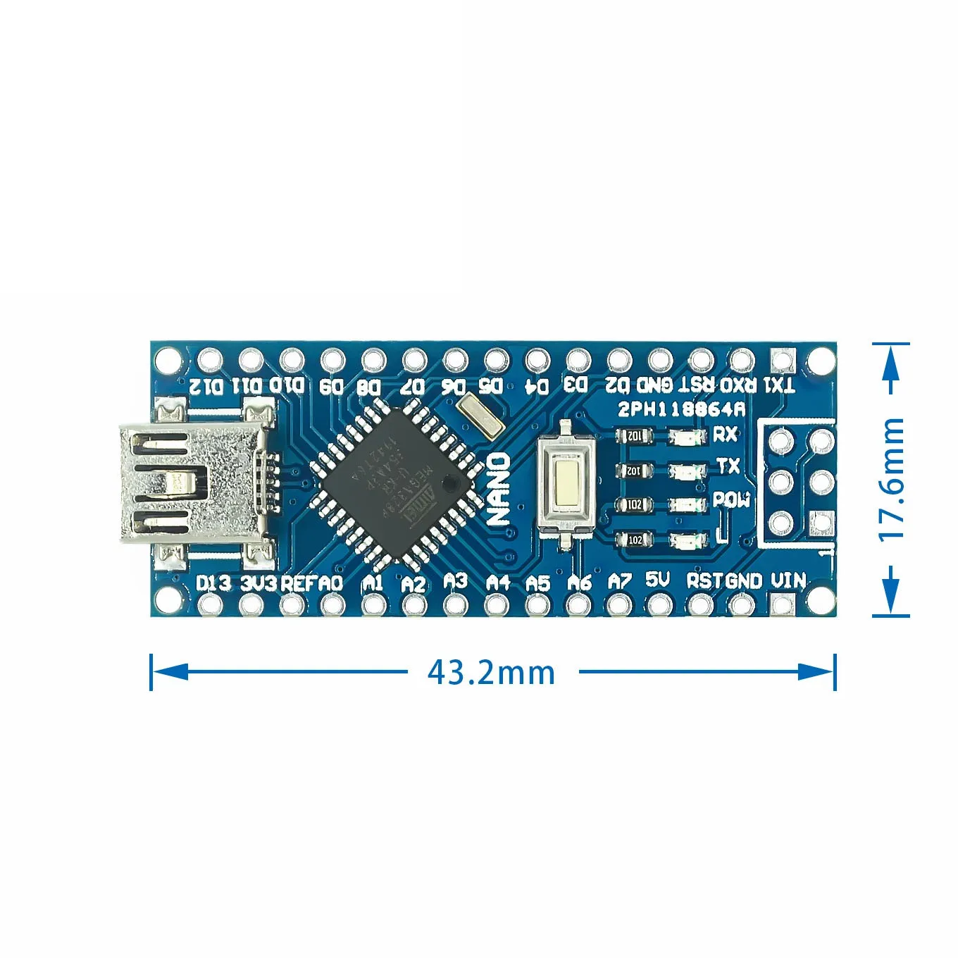 Newest1 pcs Nano V3.0 ATmega328P Module Board + Free Mini USB Cable for Arduino Compatible