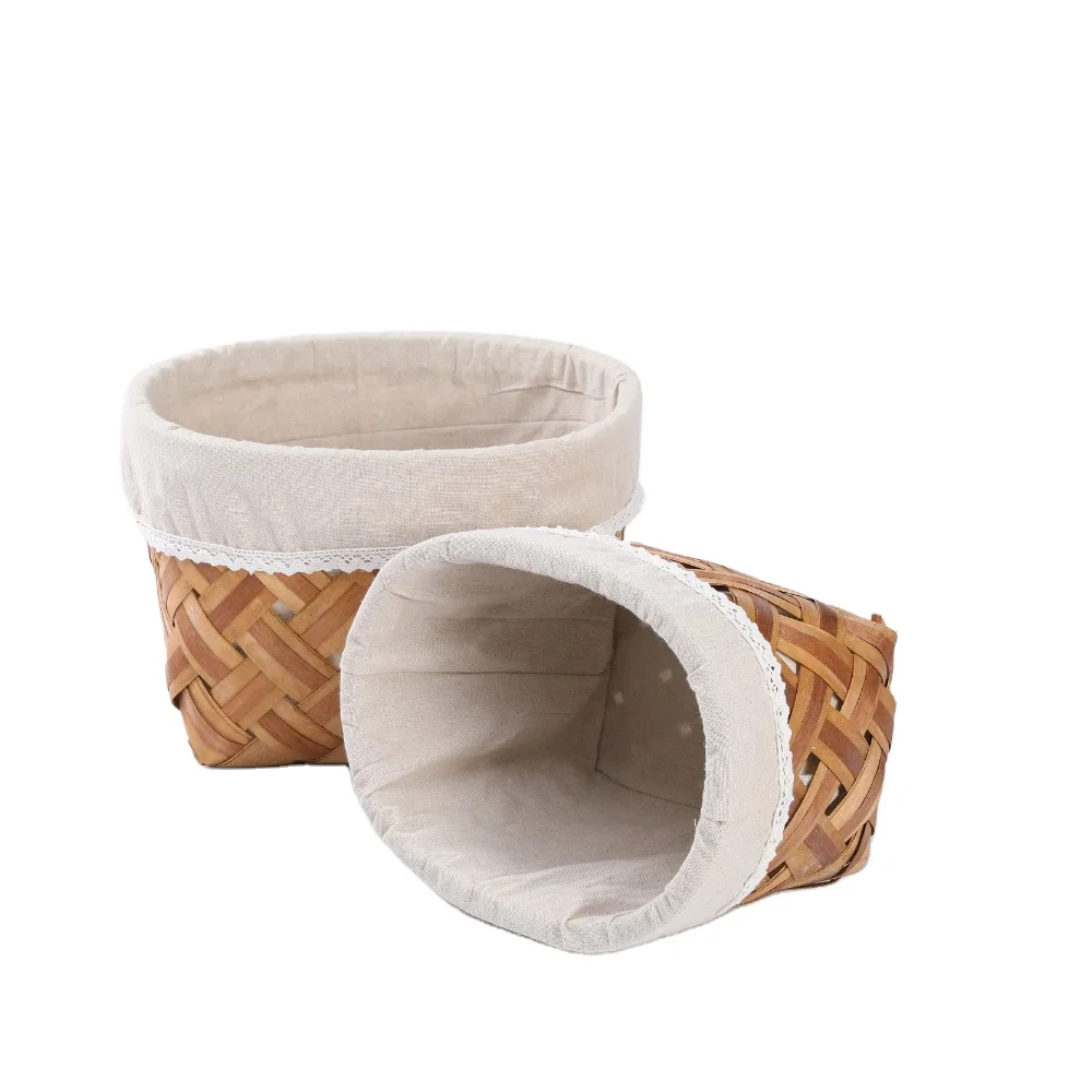 YanYi Wooden Crochet Moses Basket Hand Wooden Storage Basket Wood Basket