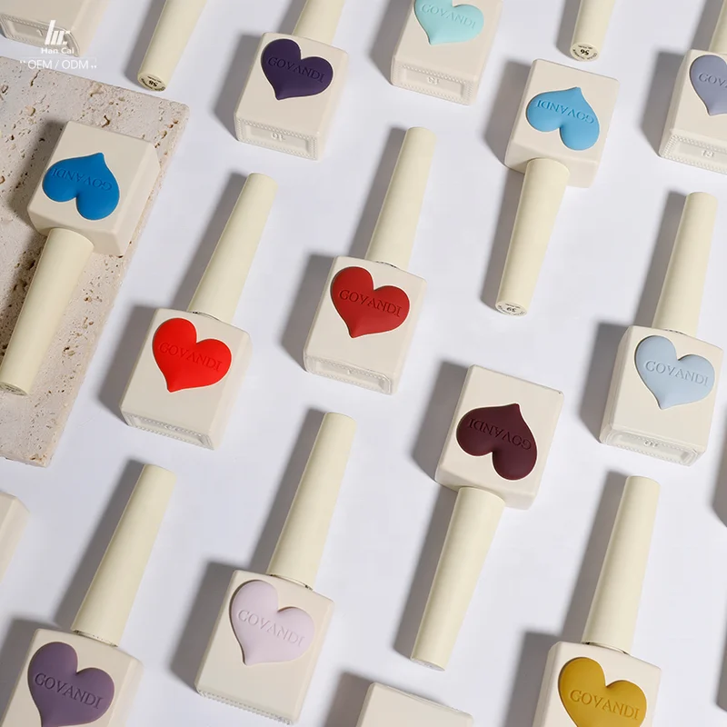 GOVANDI Factory Nail Supplies Salon Gel Bottles 15 Ml Customization Logo Private Label Spring 64 Colors Uv Gel Nail Polish Set