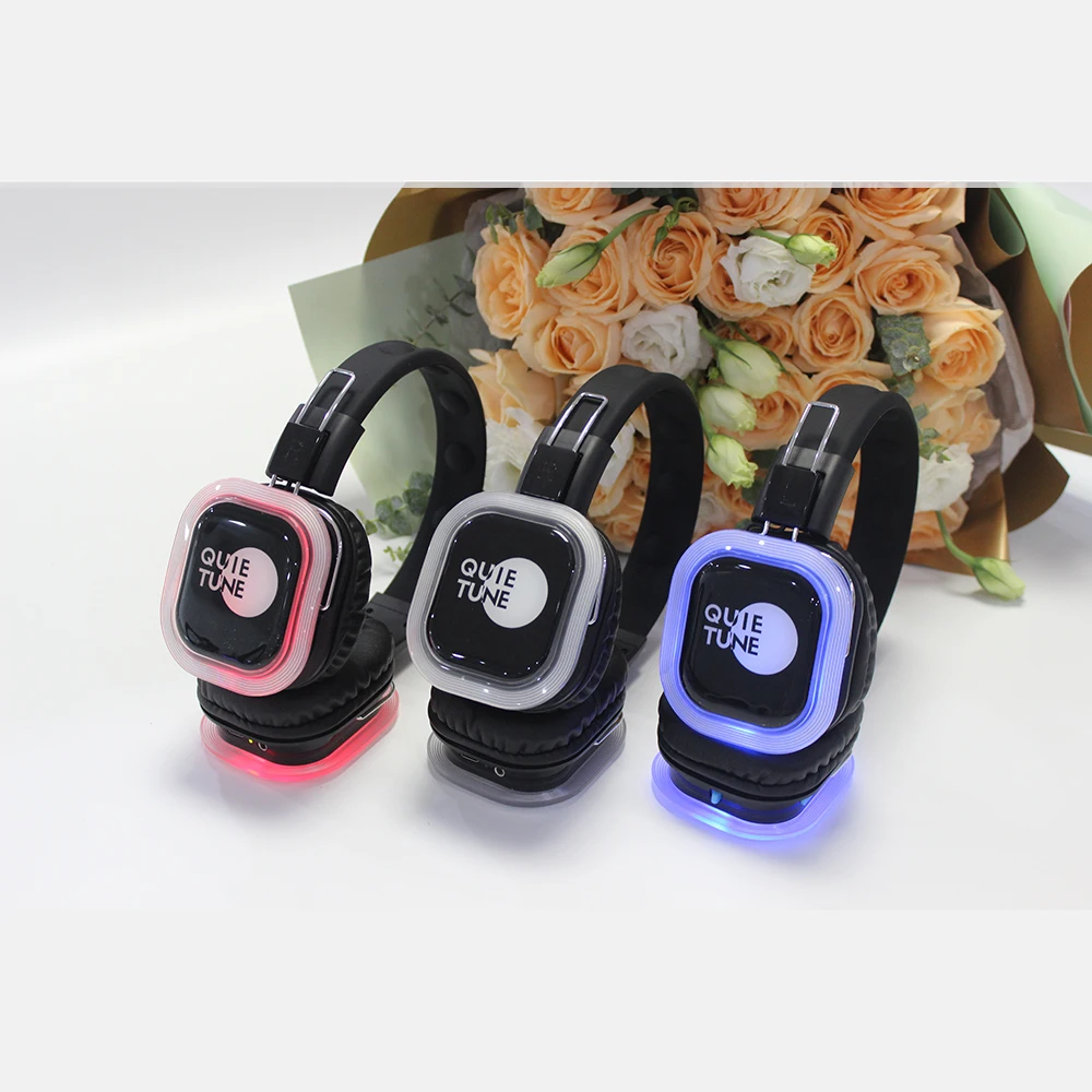 F39 500M wholesale Silent Disco Headphone control distance Quiet Party headset Stereo silent disco earphone