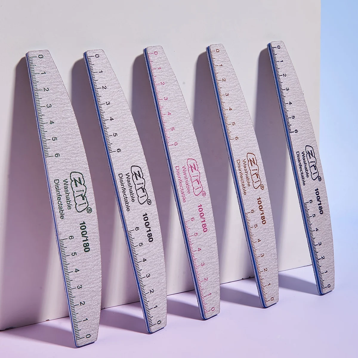 Ziri Factory Wholesale Nail Art Tools Professional Manicure Emery Board Custom Logo Limes Ruler Zebra 100/180 Nail Files