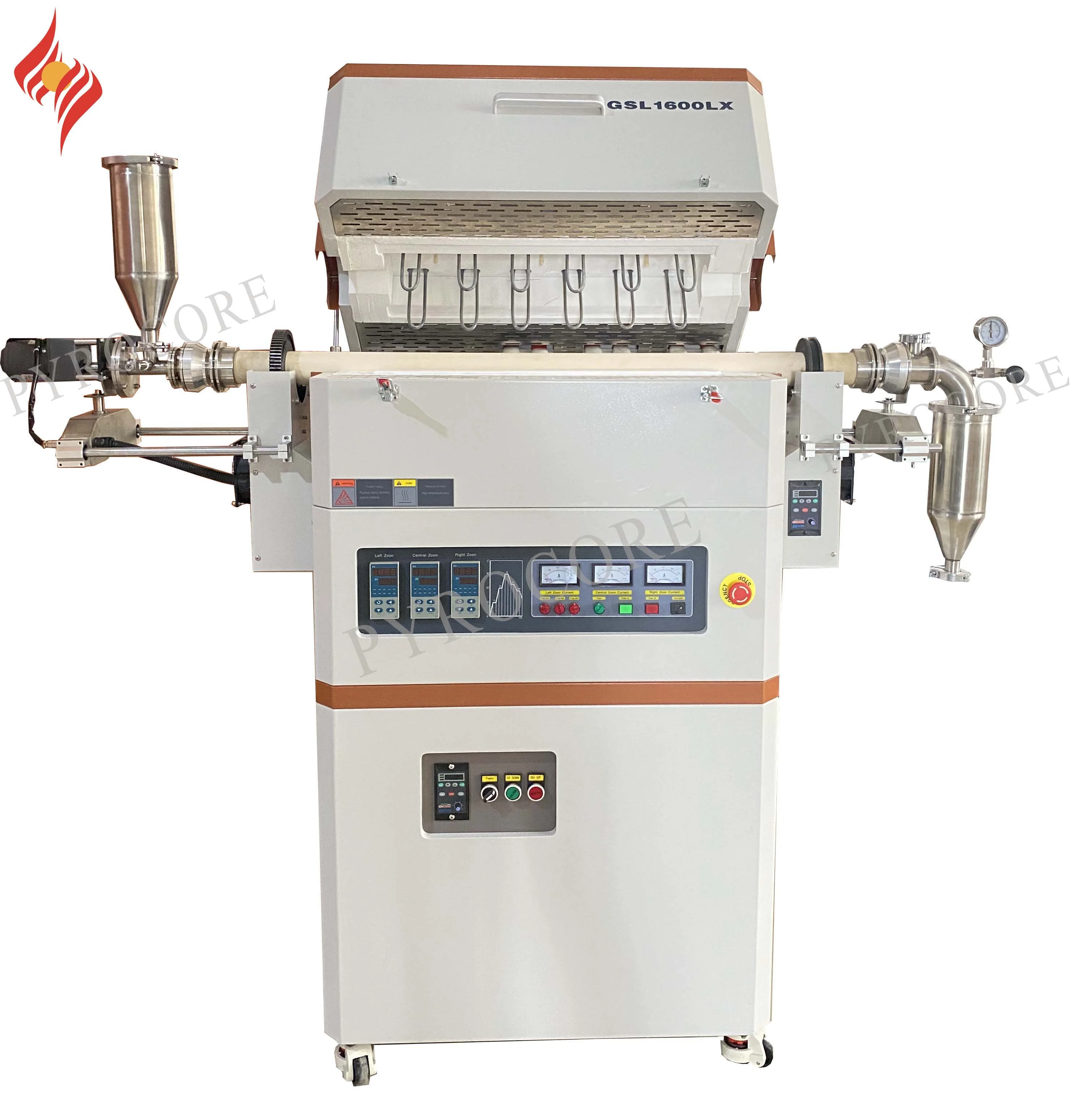 High Temperature High Performance Vacuum Tube Electric Furnace Multi-Zones Heat Treatment Rotary Tube Furnace For Labs