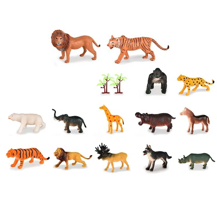 Creative Mixing Animal PVC Toys Big Lion Or Tiger Animals PVC Models Toys Enrich Kids Imagination