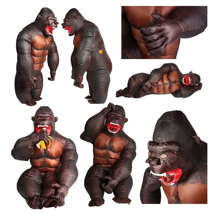 Kingkong надувная Горилла ап лошадь восхождение костюмы для взрослых Хэллоуин Вечеринка Косплей унисекс