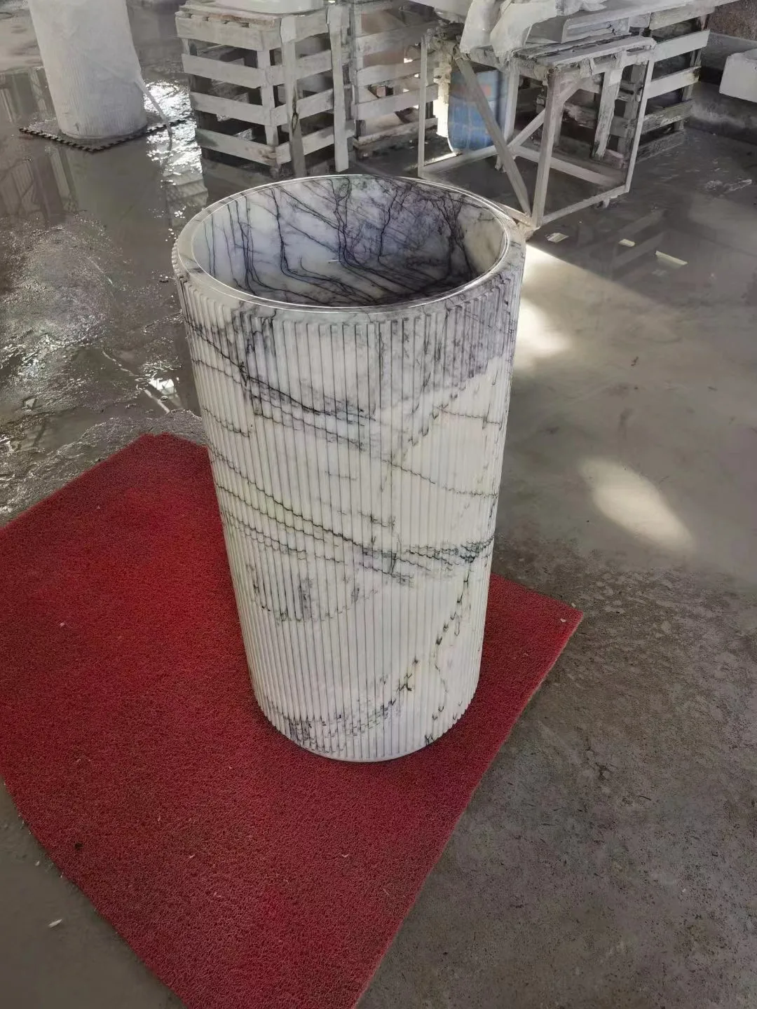 Hot Sale Wholesale High-Quality Hand Wash Natural Stone Bathroom Washbasin Semi-Pedestal Sinks