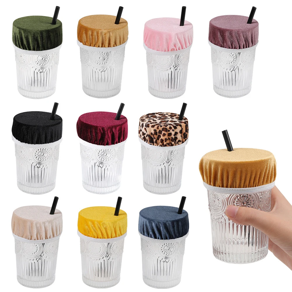 Quality assurance  Drink Covers for Alcohol Protection Reusable Drink Cover Scrunchie with Straw Hole Keep Out Unwanted Items