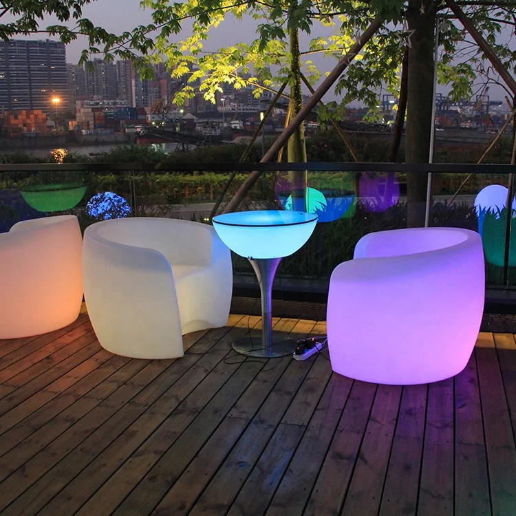 Hot new products for 2020 plastic led cube chair led chair light