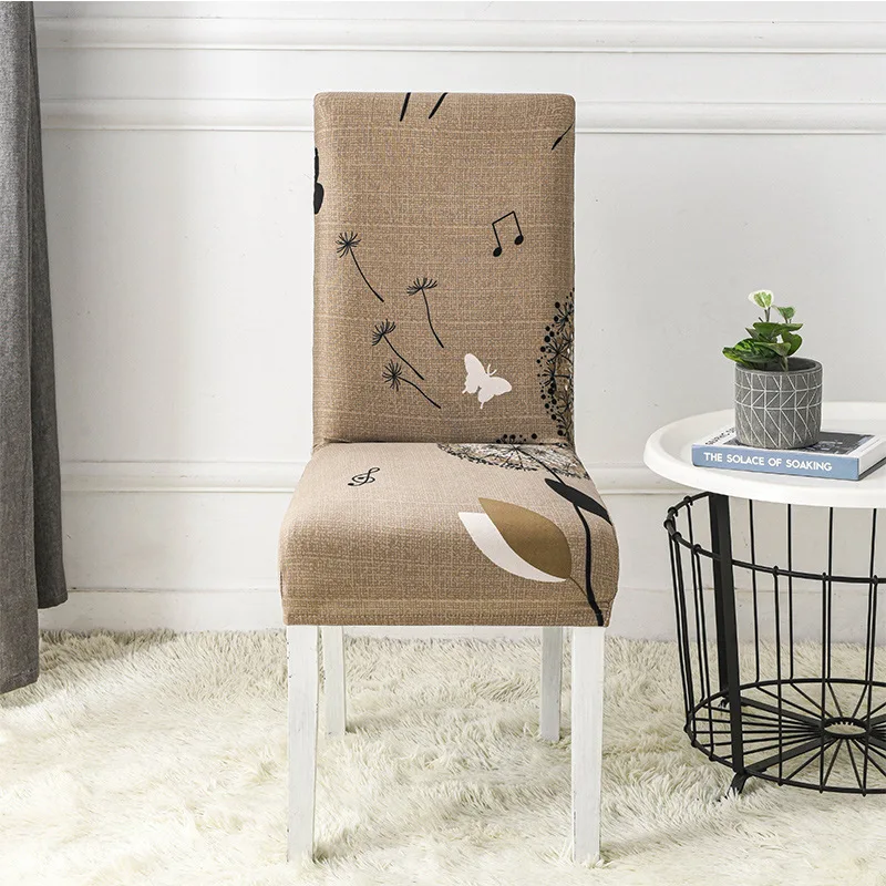 One-Piece Printed Elastic Dining Table Wedding Chair Cover Anti-Fouling Cover for Hotel Restaurant Stool Chair for Home Use