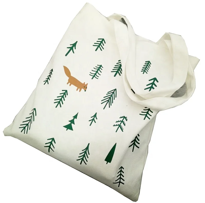 Byleading Logo Custom Printed Tote Bag Eco Friendly Cotton Canvas Foldable Shopping Bag