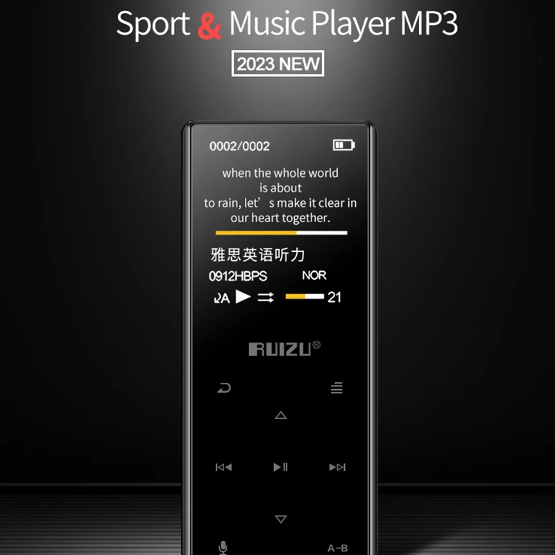 Newest Original RUIZU D29 Sport MP3 Player 8gb with 1.8 inch Screen Support FM Recording E-Book Clock Pedometer external speaker