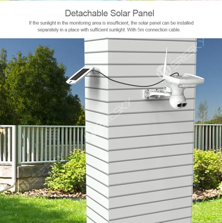 Security Solar Powered lighting WIFI 4g solar cctv camera With Build-in SD Card