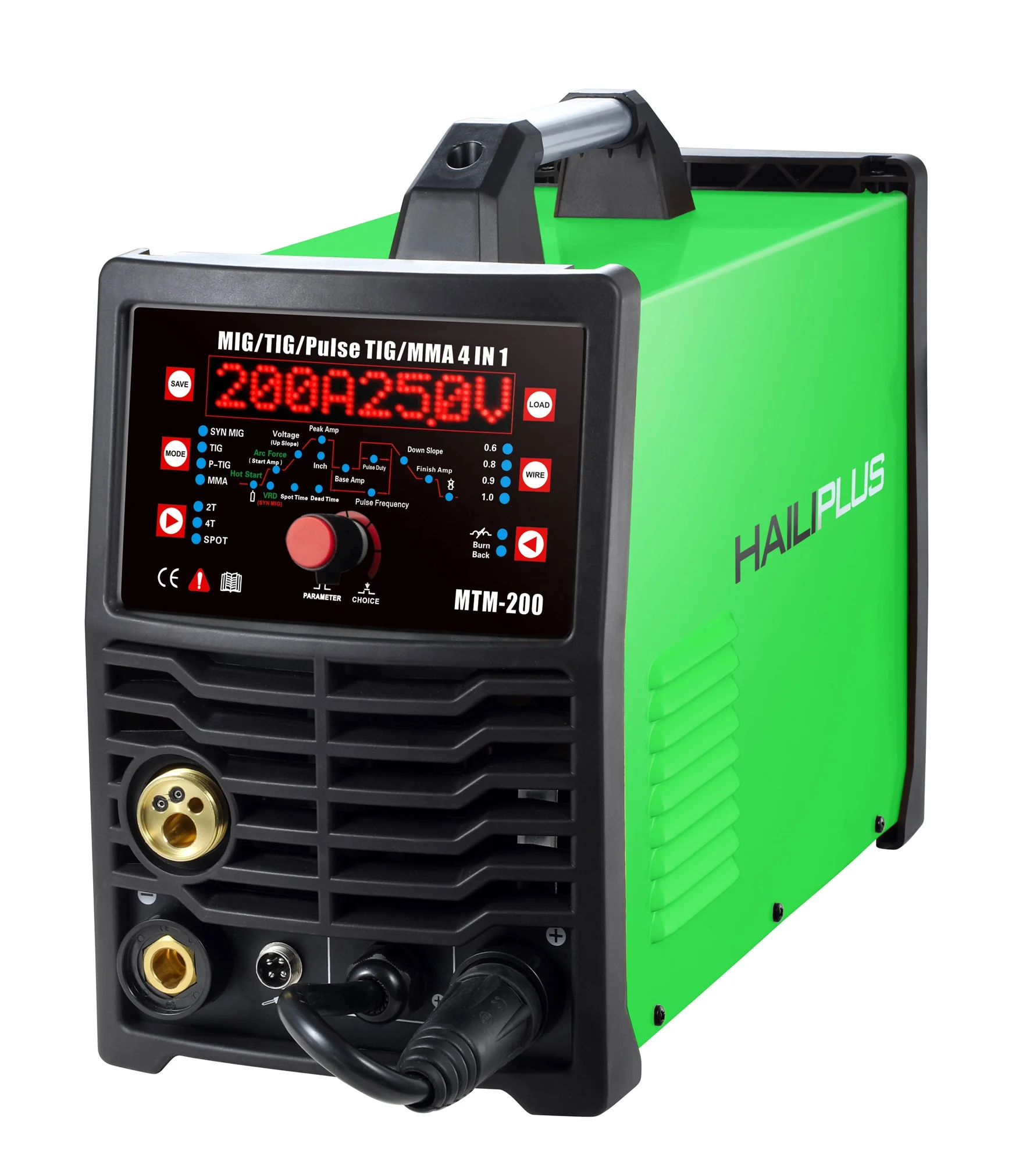 Умный Tig-200 4 в 1 Dc Hf Tig импульсный точечный Mig Mma многофункциональный сварочный аппарат Mtm-200