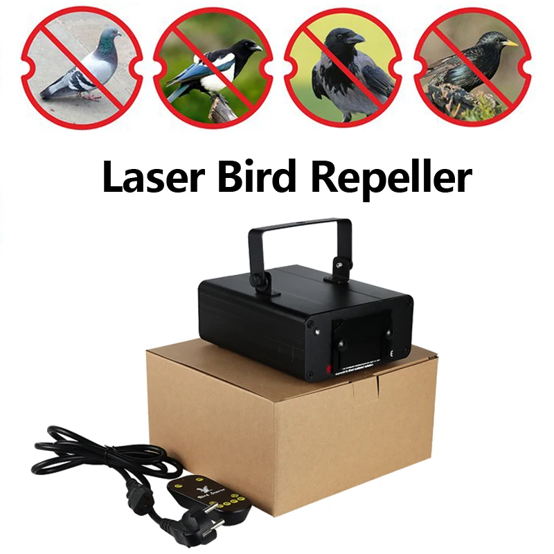Direct sale 60 Degree Rotation Friendly Drive away Bird Waterproof Bird Scares Laser Lights for Indoor with RF Timer Remote