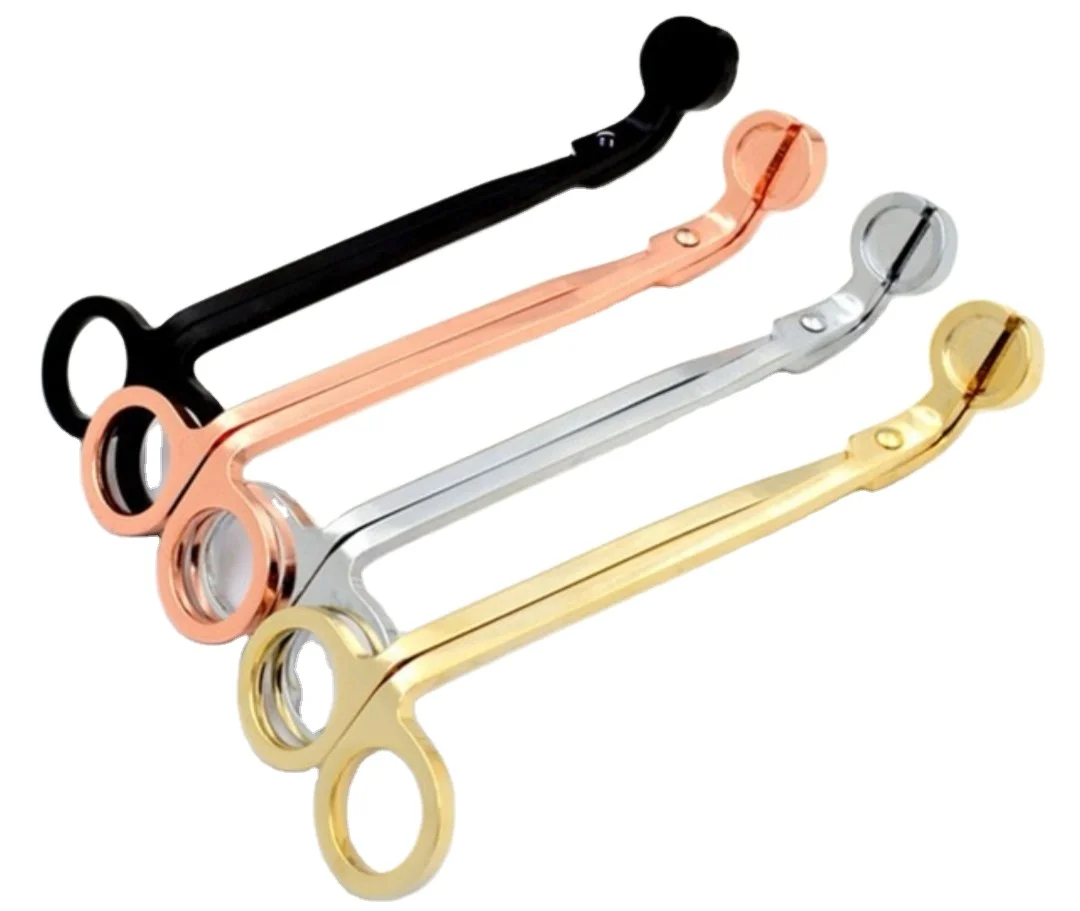 Rose Gold Candle Wick Trimmer, Polished Stainless Steel Wick Clipper Cutter, Scissors