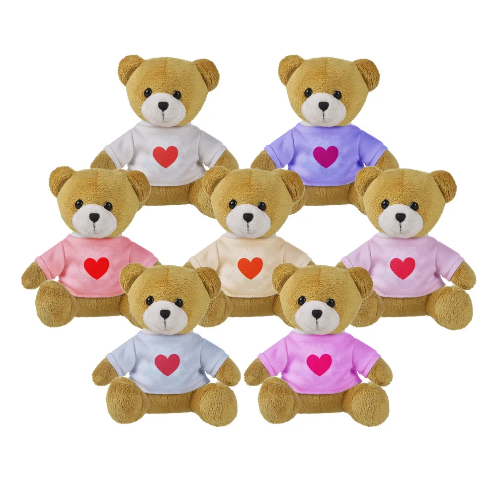 LOW MOQ Custom LOGO Kids Plush Bear Stuffed Soft Toy Cute Brown Teddy Bear With Clothes