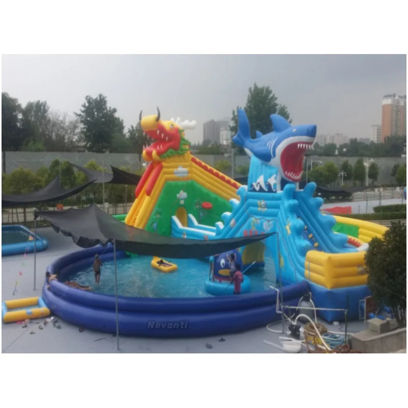 Large above ground steel wall rectangular metal frame swimming pool Metal Frame Swimming Pool Hot Sale Water Park