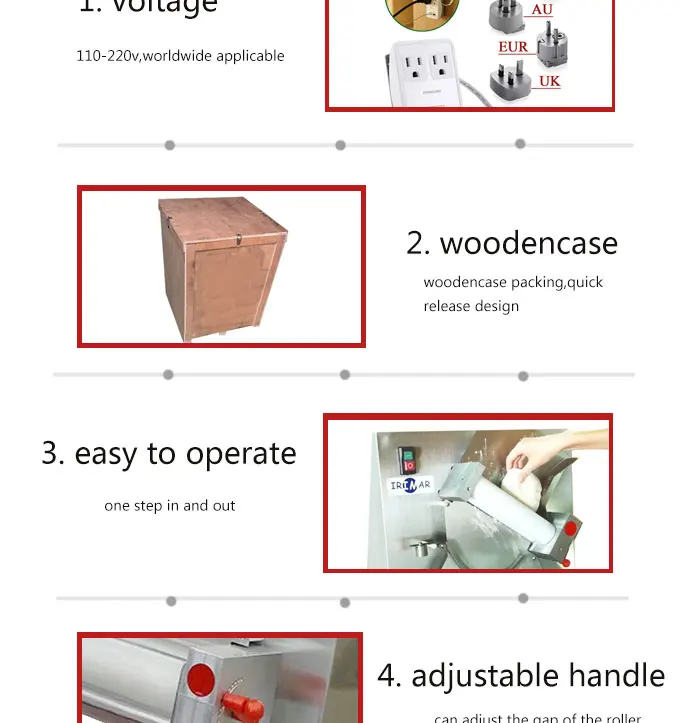 Commercial Or Home Use Croissant Dough Roller DR-3A Thickness Adjustable Pasta Rolling Machine Pastry Roller Pizza Dough Sheeter
