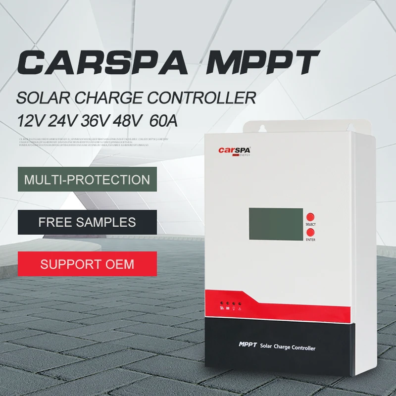 CARSPA NEW PRODUCT  Solar controller 60a  12v/24V/48Vmppt charge controller  for Home Solar Energy System