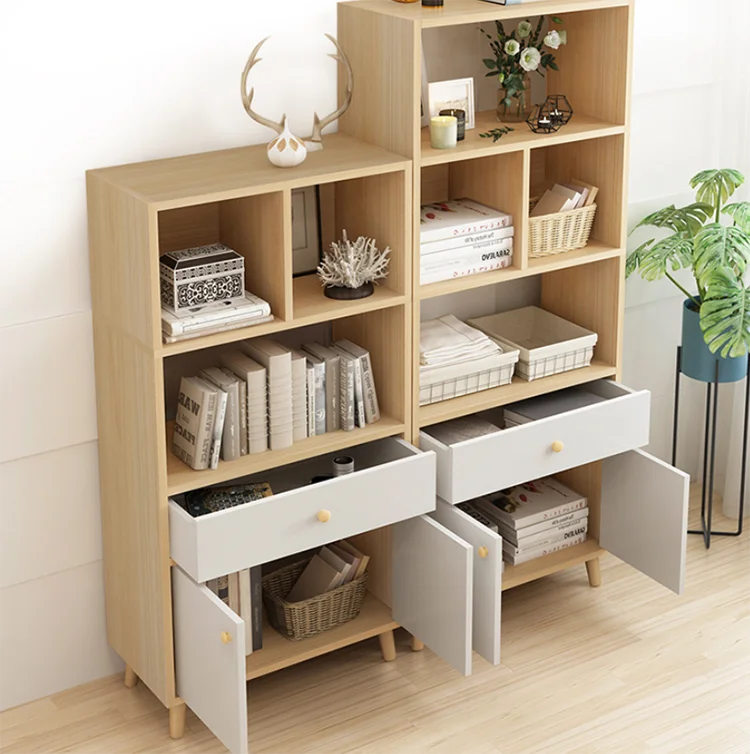 Wholesale Wooden Showcase Cabinet Luxury Wooden Bookshelf Bookcase