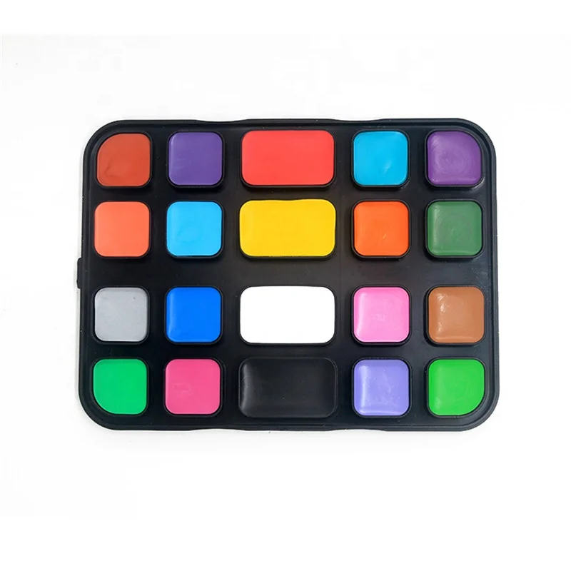 Water-Based Face Painting Palette Professional 20 Colors Face Paint Kit with Stencils Double Layer Boutique Gift Box