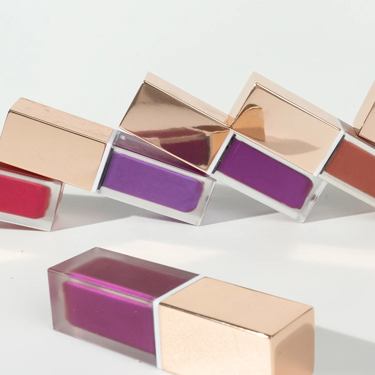 Pretty Cosmetics Matte Lip Gloss Metal Bottle Support Custom Logo Vegan Long Lasting High Pigment Liquid Support 7 Colors