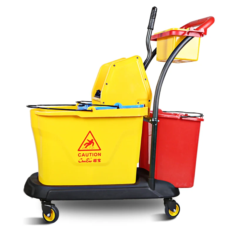 Multifunctional down-pressing household/hotel wringer trolley for cleaning with capacity 46L spinning mop bucket mop