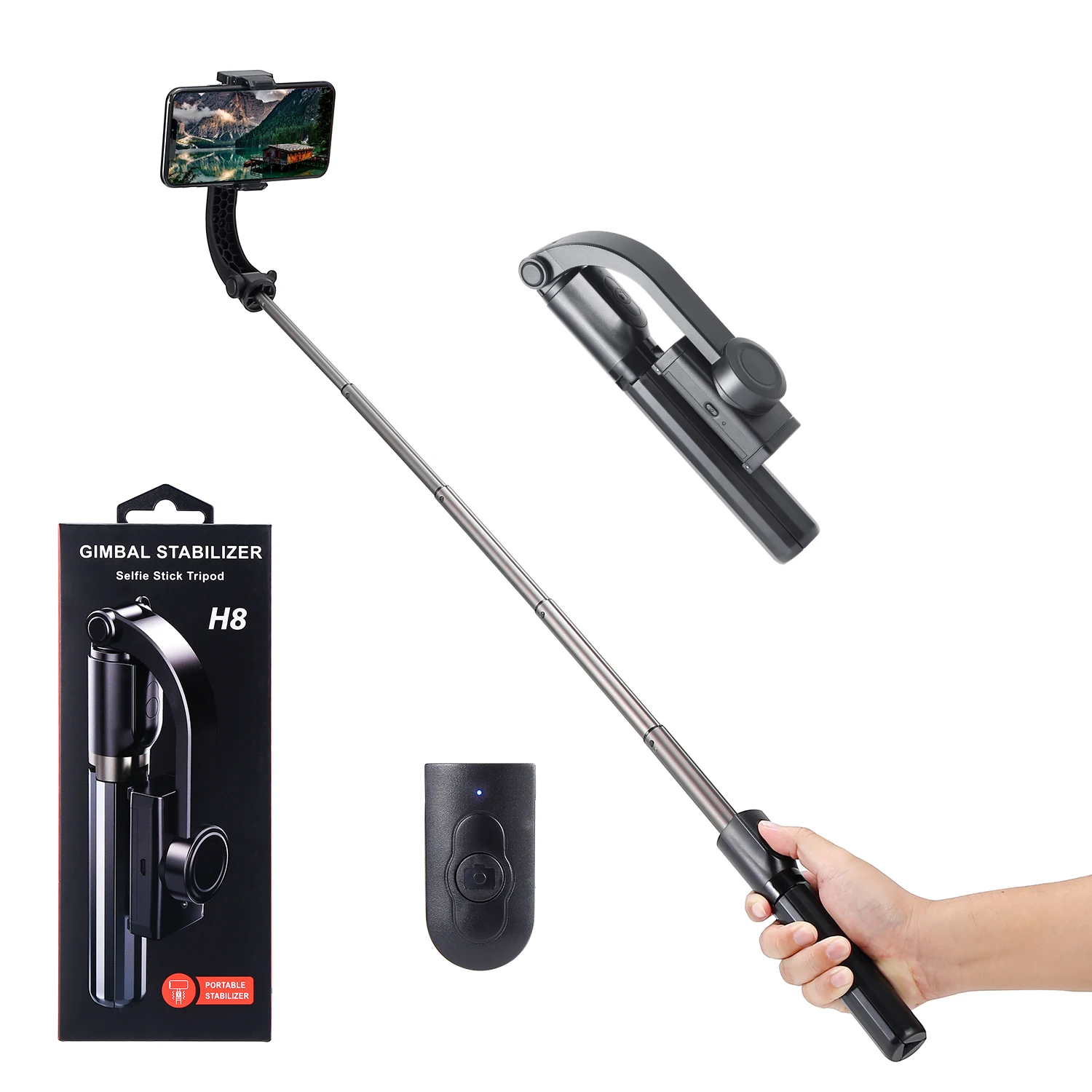 Рождественский подарок 10 м беспроводной 590 мм удлинитель скрытый штатив анти-встряхивание телефон селфи H8 Gimbal