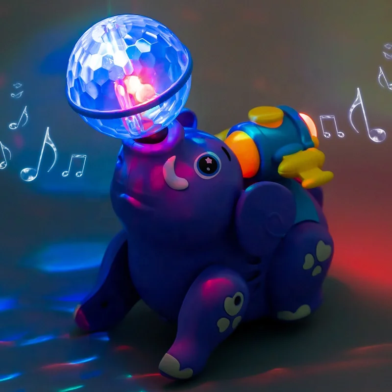 New design Elephant Toy With Music Flashing Light Kids Electric spray Toys Animal Cartoon Toys For Kids