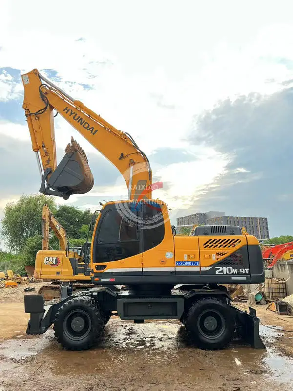 Hyundai 210W-9T used wheel excavator excavadora backhoe in stock secondhand hot sale original secondhand