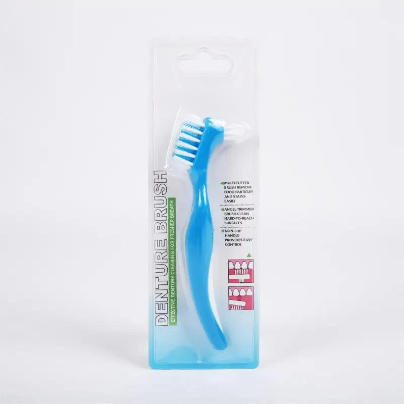 Denture Toothbrush With Ordinary Hard Bristle False Teeth Dual Brush Heads Total Cleaning
