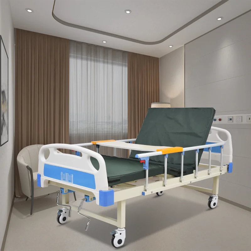 Factory Price Multi-function Hospital Bed Case for Patient with Good Quality OEM Wheels Overbed Table Wooden Metal BJ-B-0324 HEB