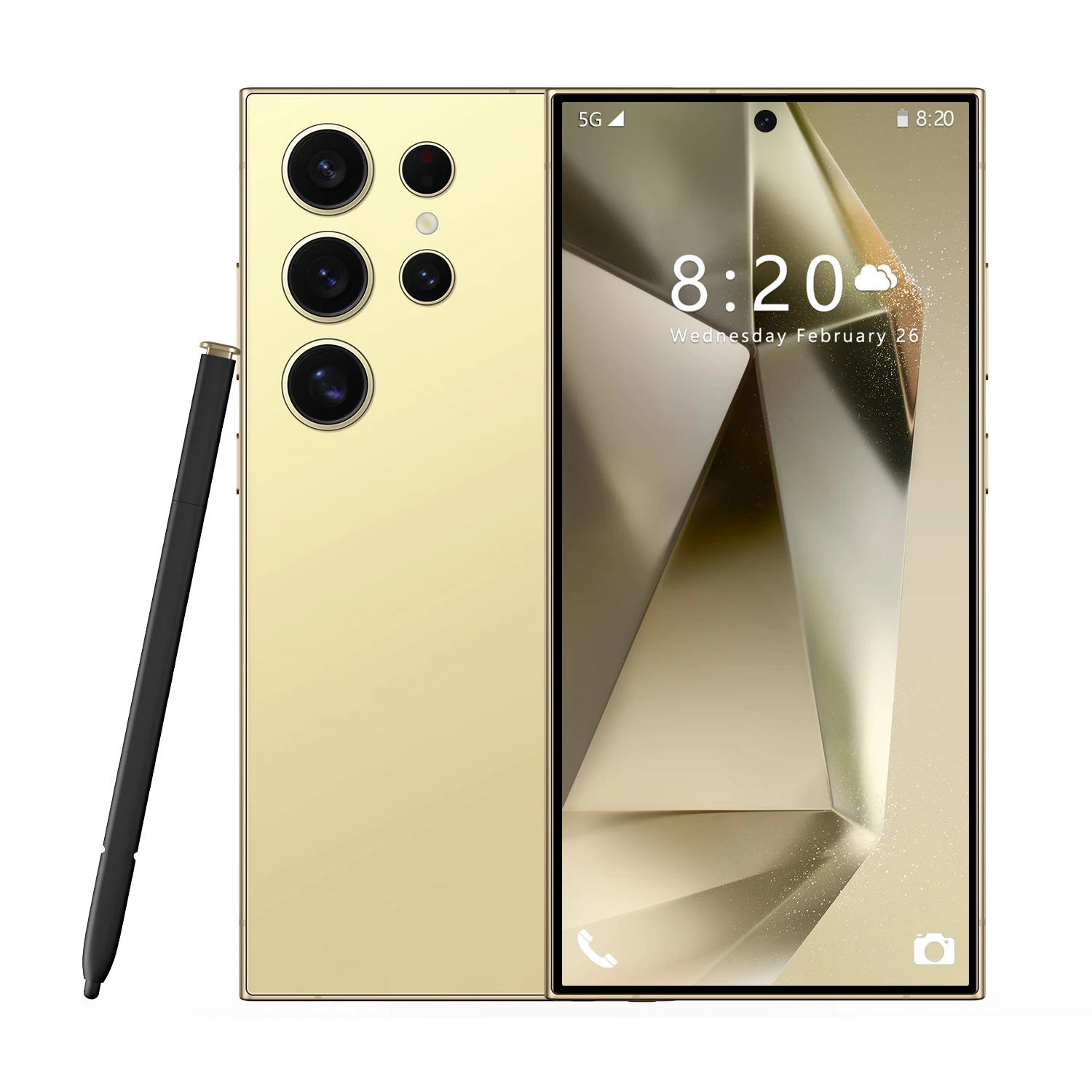 Hot Sales S24 Ultra Phone Gooba Oem Big Screen Wcdma Lte Ai Mobile Cell Phone Built In Stylus Yellow