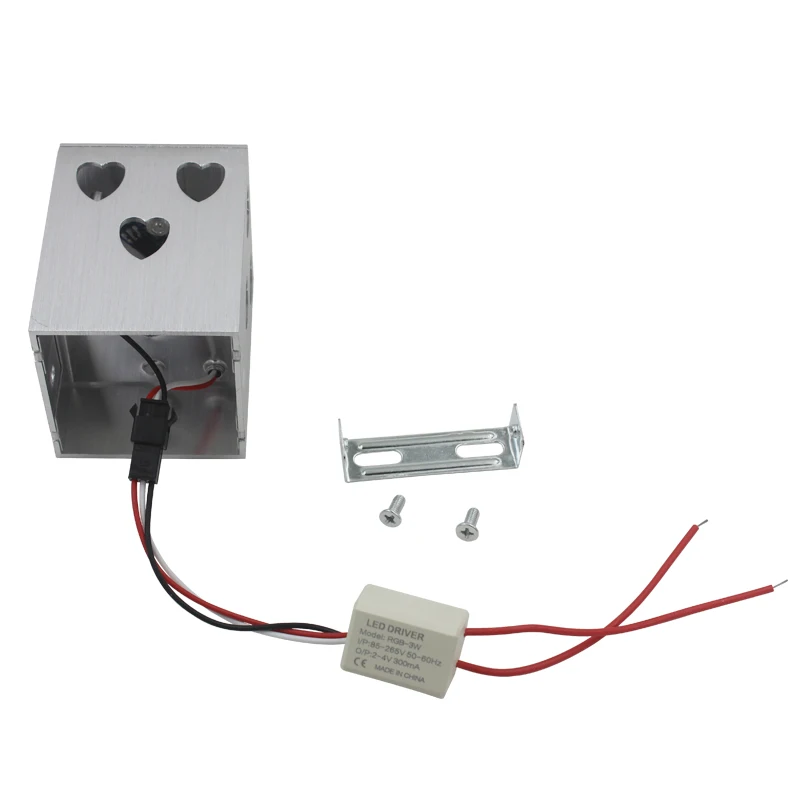 Hagood Indoor 3W Beautiful Heart Light RGB Led Wall Lamp Wall Mounted for Home Bedroom Hotel bar Decorative Lighting