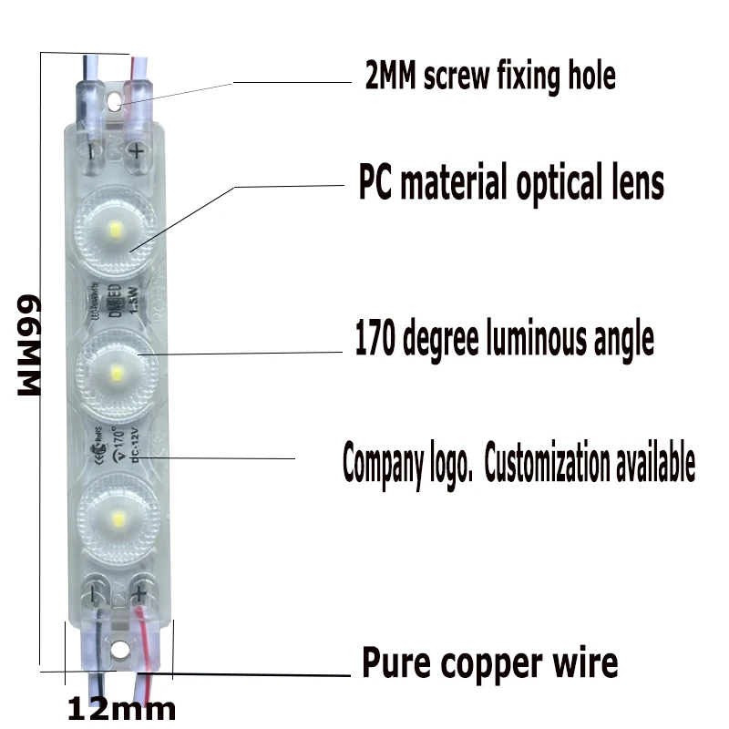 Led Module 12v 1.5w Customize Led Sign Smd 2835 Outdoor Module Led Light for Billboard Signage Channel Letter Advertising