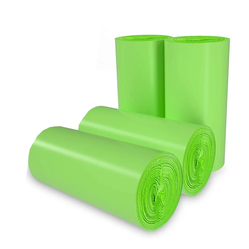 Custom eco friendly compostable  fully biodegradable flat or tshirt plastic garbage bag roll