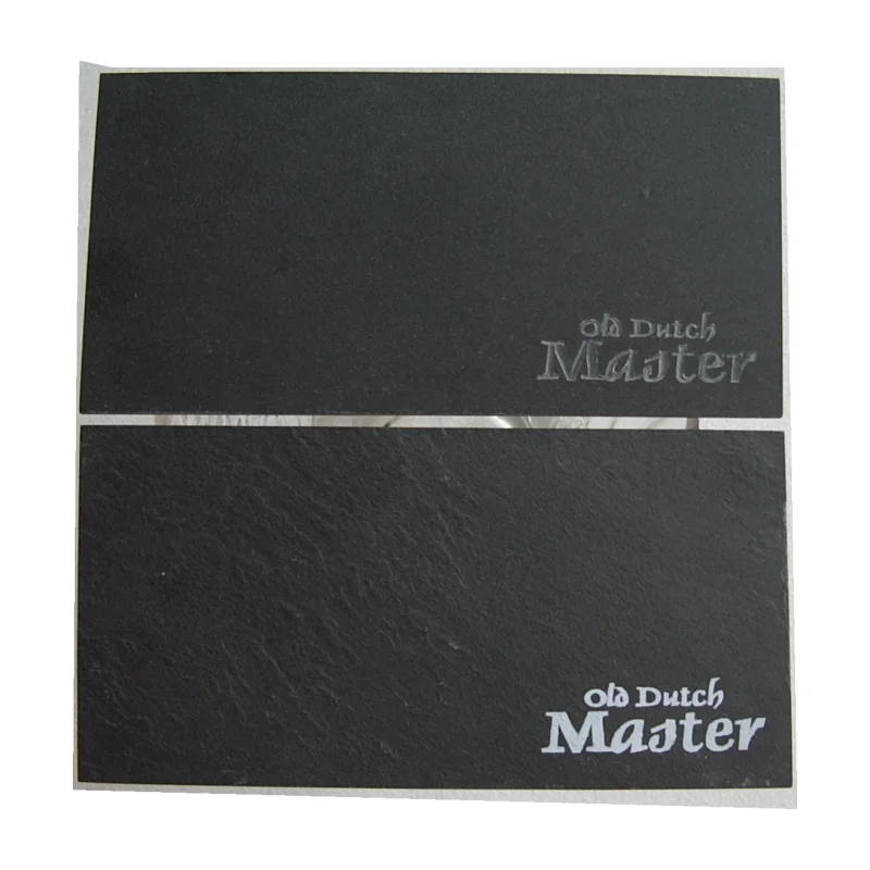 Natural rectangle black slate plate 10X20 CM with laser engraved logo