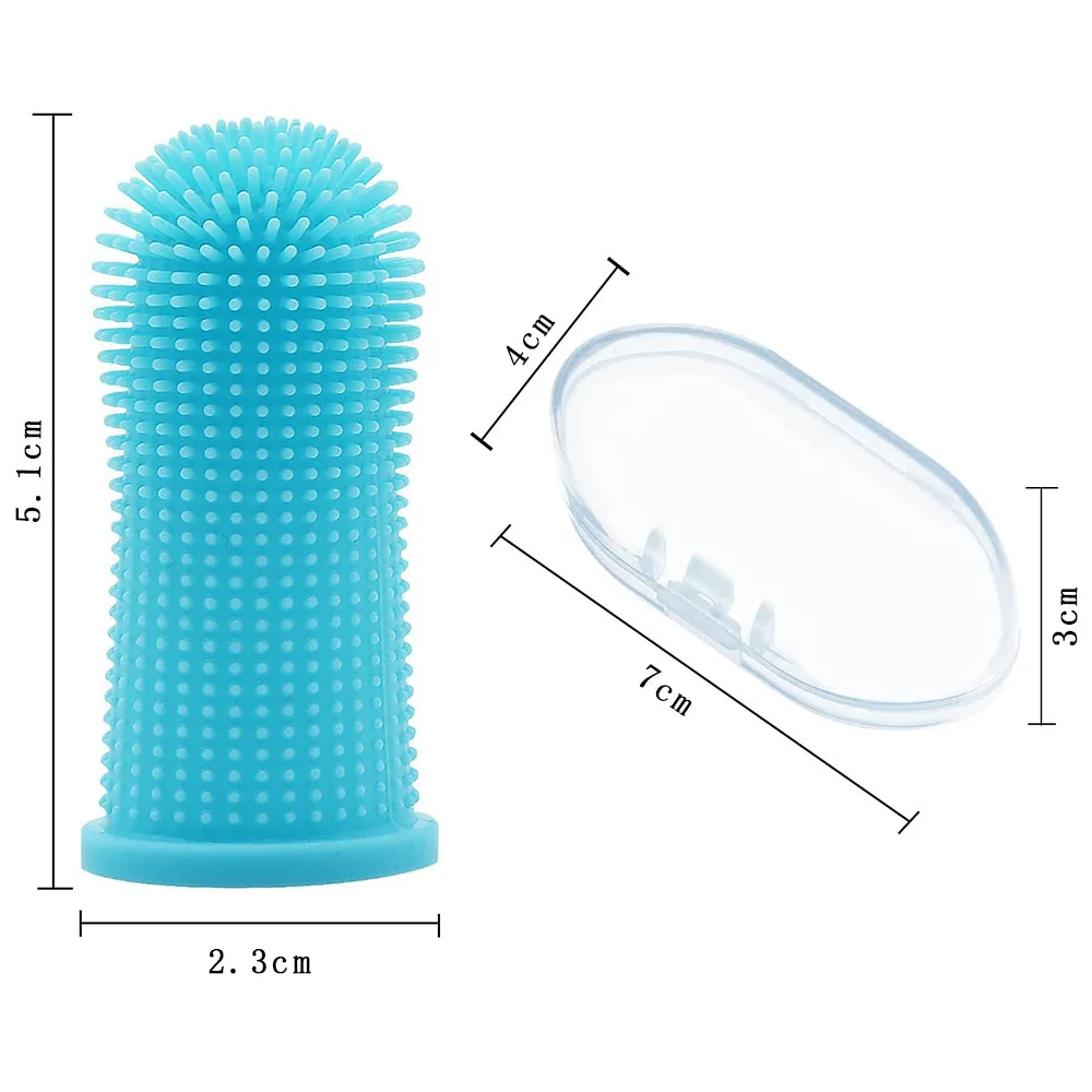 Pet Grooming Products Wholesale Dental Care Softer  Pet Dog Cleaning Brushing Finger Toothbrush for Dogs
