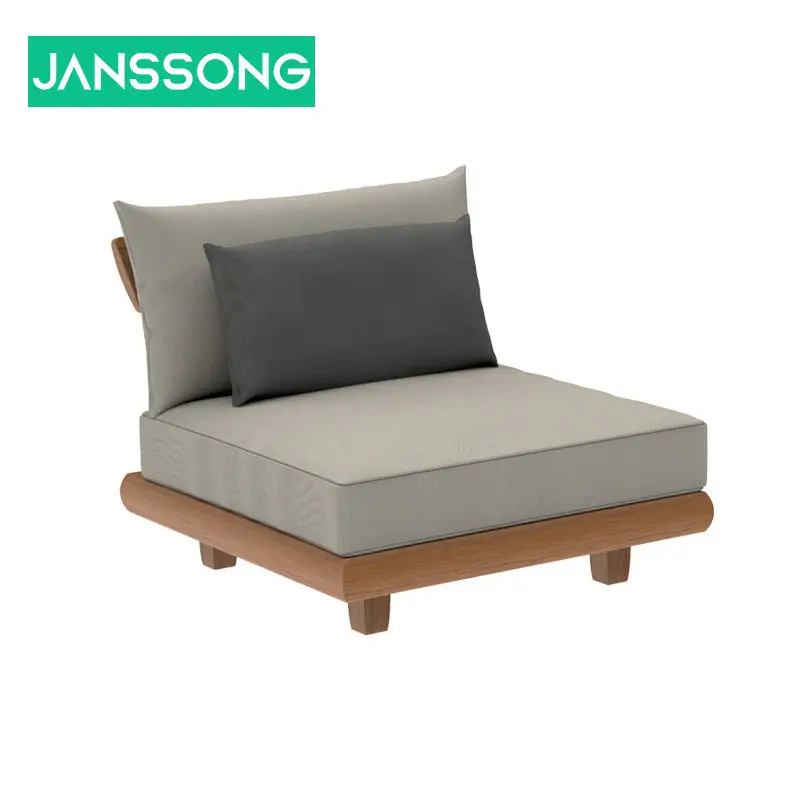 Solid Wood Sofa Furniture Outdoor Waterproof Teak Sofa Patio Set Combination Leisure Villa Waterproof Sun Protection Couches