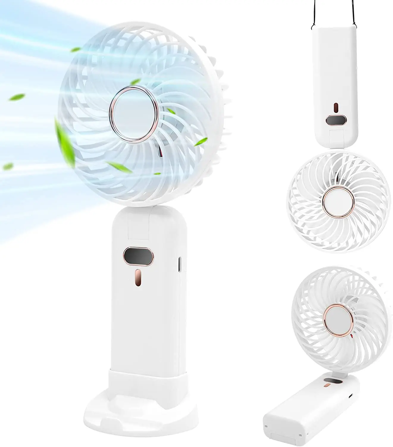 3000mah Mini Handheld Fan 5200mah USB Desk Fan & Small Portable USB Rechargeable Cooling Folding Fan for Shopping Table Plastic