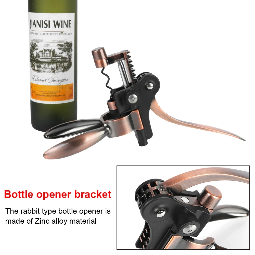Zinc Alloy High-End Red Wine Corkscrew Bronze Rabbit Head Screwdriver Wine Opener Bottle Opener Bottle Openers
