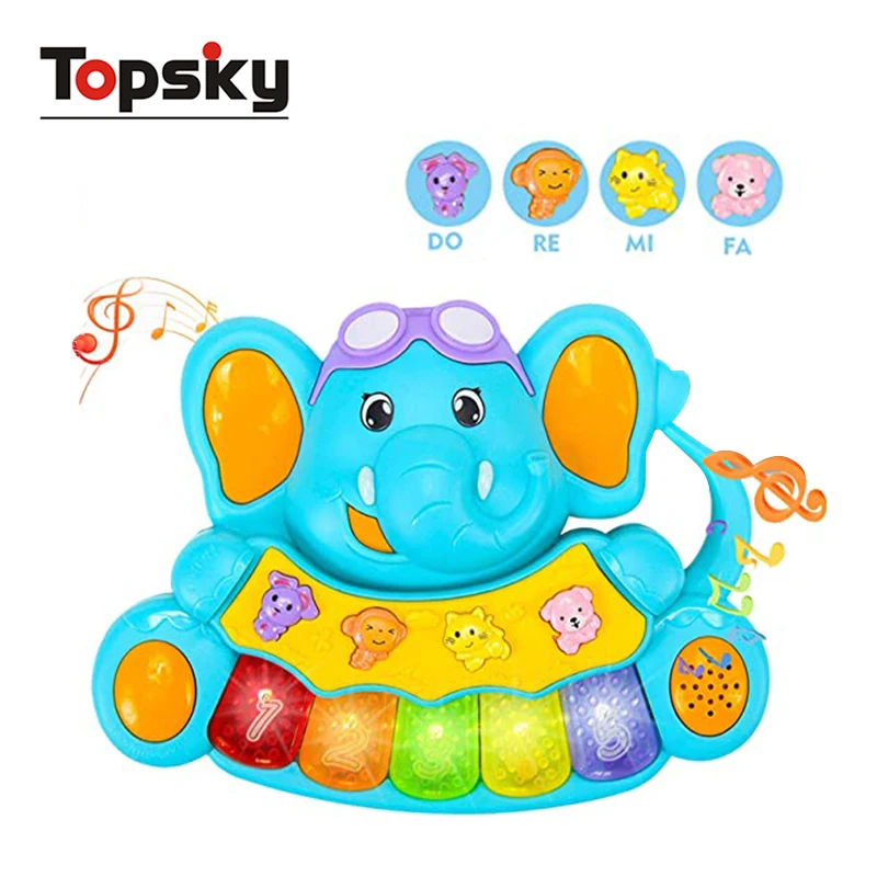 Kids Early Educational Learning Electronic Organ Toys Elephant Piano Keyboard Musical Instruments Plastic as Gift for Girl Boy